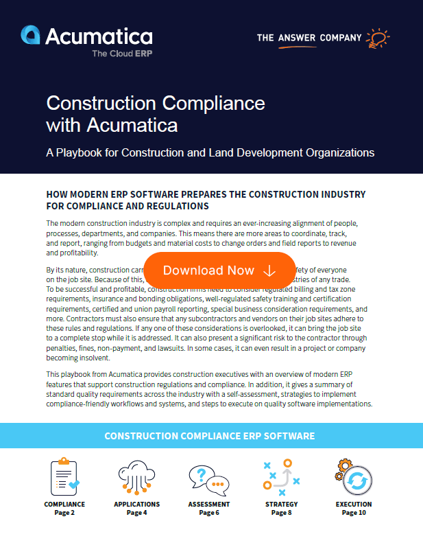 Construction Compliance and Best Practices Made Easy with Acumatica