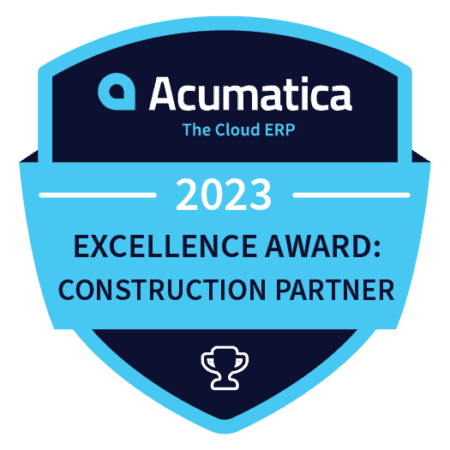 Acumatica partner excellence award for construction