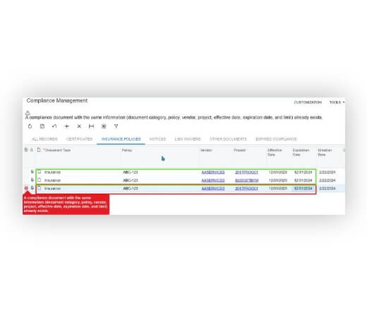 Acumatica Construction ERP - Construction Compliance